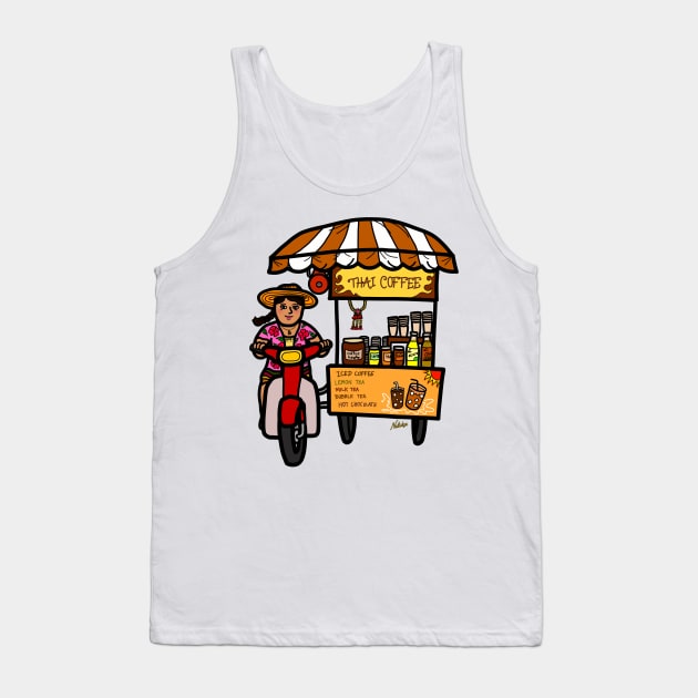 Thai street vendor selling coffee drink takeaway Tank Top by Nalidsa